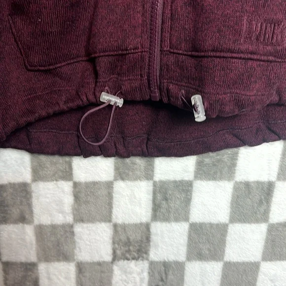 PINK/ VS Zip Up Long Sleeve Hoodie S / Small with pockets beside zipper Plum - Picture 5 of 8